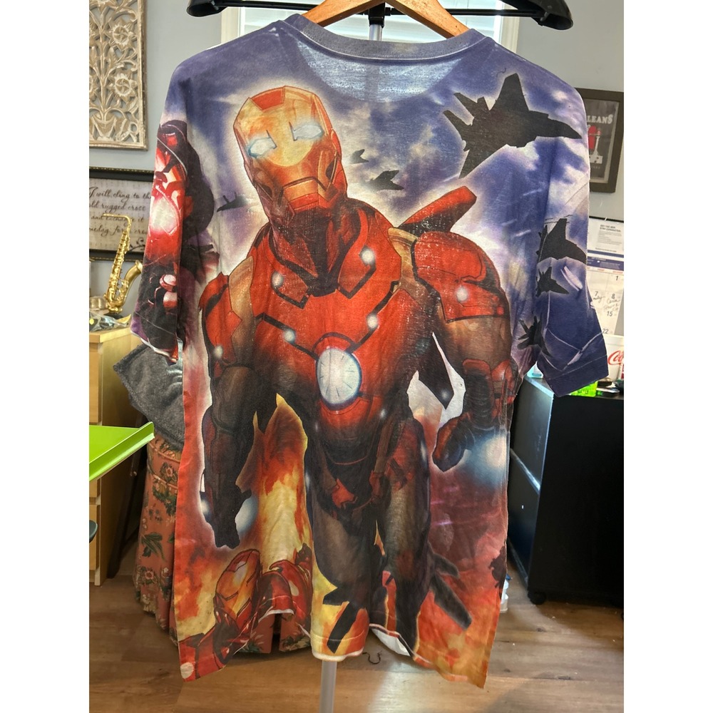 Marvel‎ Iron Man Graphic T Shirt Boys Kids All Over Print Short Sleeve - Picture 4 of 4